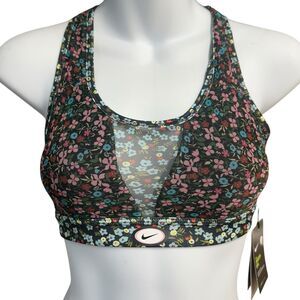 Nike Swoosh Floral Sports Bra Womens Extra Small Medium Support New With Flaw